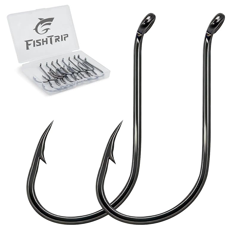 Octopus Fishing Hooks for Saltwater & Freshwater - 50/100/120/210Pcs, Black 7/0 50pcs | FishTrip