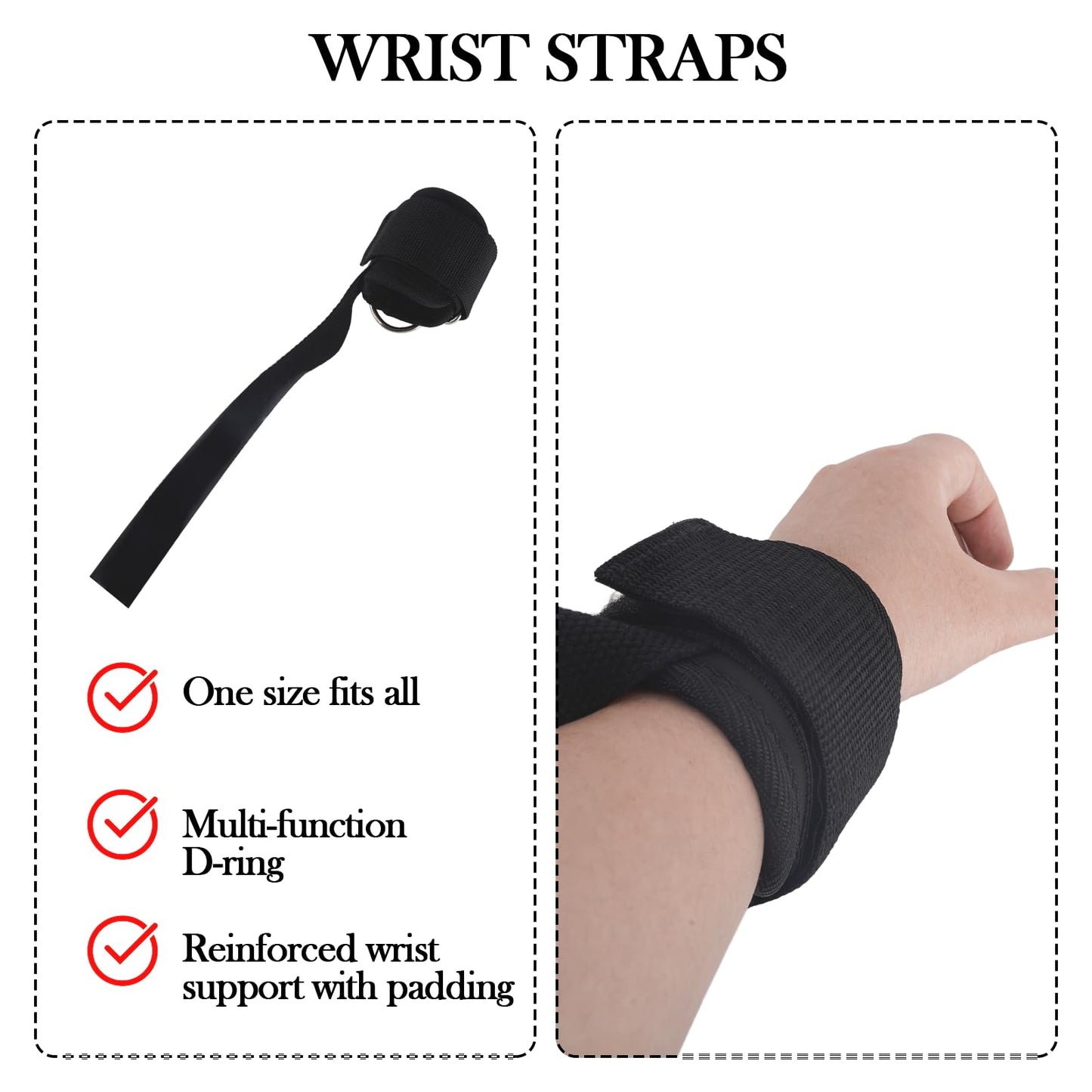 2 Pcs Wrist Straps for Weightlifting,Gym Straps Weight Lifting,Gym Workout Wrist Wraps for Men,Wrist-Straps for Weightlifting,Lifting Straps With D Ring for Powerlifting,Strength Training,Bodybuilding