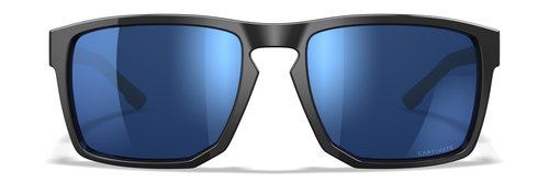 Wiley X WX Apex Sunglasses Safety Glasses for Men Shatterproof UV Eye Protection for Combat, Shooting Captivate Polarized Blue Mirror Lenses Matte Grey Frames