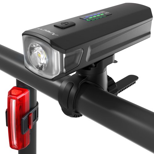 APECYC Bike Lights for Night Riding, Bicycle Front Headlight and Back Taillight with 4+5 Light Modes, USB Rechargeable Bright Bike Headlights for Cyclists and Commuters