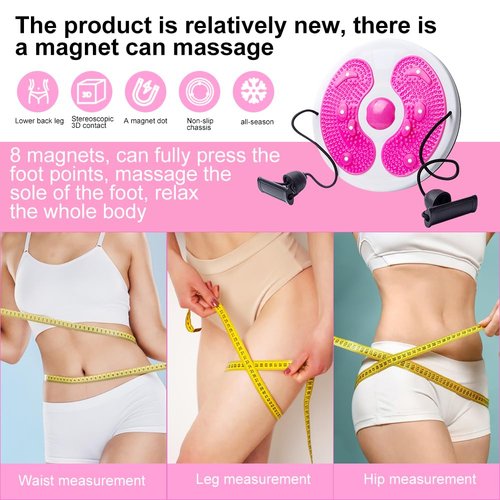 Ab Twists Waist Disc Board Adjustable Waist Trainer Twi-sting Disc with Handles Waists Slimming Balance Rotating Discs for Slimming Arms Hips and Thighs(COLOR:pink)