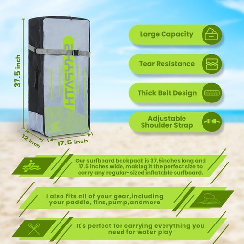 SkyPath Paddle board Backpack Bag, iSUP Bag, Travel Carrying Backpack for Paddle boards, Accessories, 130 Large Capacity for Move