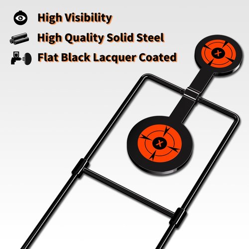 Highwild Double Spinner Shooting Targets - Auto Reset Steel Target - for Centerfire Handguns Up to .44 Magnum
