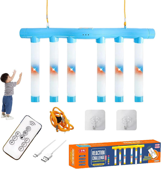 2025 Upgrade Reflex Challenge Game,Hand Eye Coordination Training Toy,Drop Stick Game,Reaction Training,Catching Sticks Game,Adjustable Speed Catching Game (Blue)
