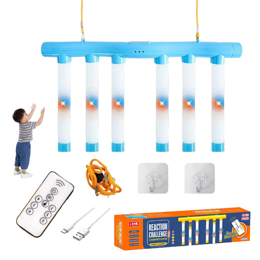 2025 Upgrade Reflex Challenge Game,Hand Eye Coordination Training Toy,Drop Stick Game,Reaction Training,Catching Sticks Game,Adjustable Speed Catching Game (Blue)