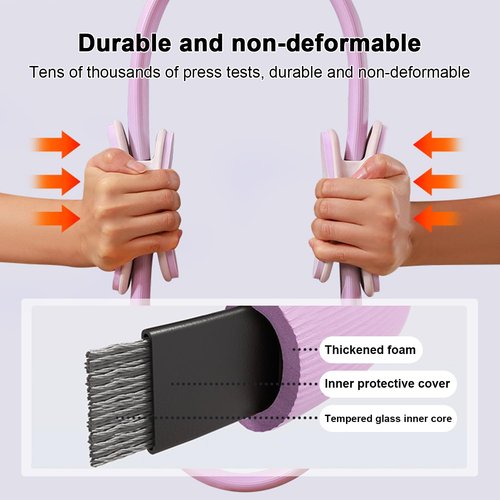 ONUNWU Pilates Ring Fitness Trainer, Pilates Ring Magic with Double Padded Handles,Pilates Ring Fitness Circle 14.96" Yoga Rings Magic Circle for Toning Arms,Legs Men and Women (Purple)