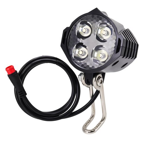 Ebike Headlight 48V 36V, 12V-60V Compatible, 2 Pin Waterproof Connector / 3 Pin SM Connector Electric Bike Front Light (2 Pin Waterproof Connector)