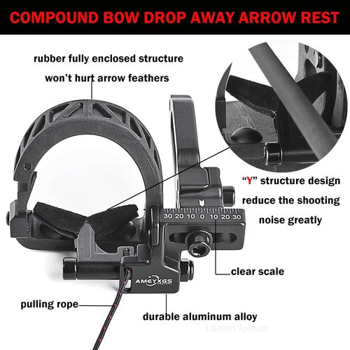 ZSHJGJR Archery Arrow Rest Full Containment Drop Away Arrow Rest Right/Left Hand for Compound Bow Hunting Shooting Archery Accessory (Left-Handed)