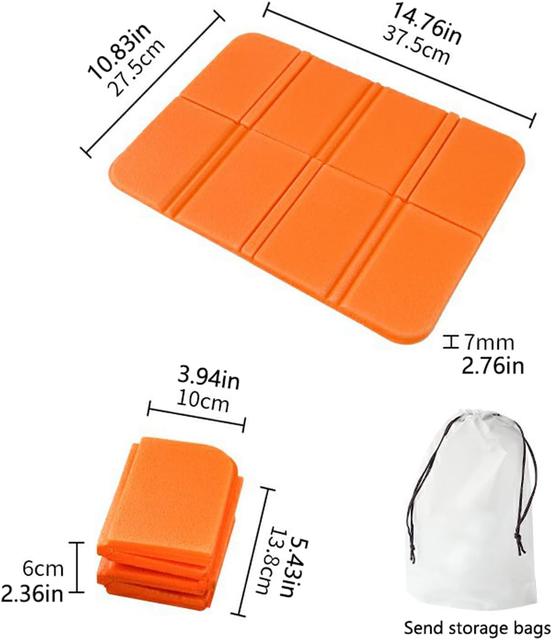 1PC Portable Folding Outdoor Cushion, Moisture - Proof Foam Mat for Grass Field, Black