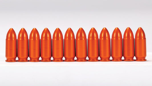 A-Zoom 9MM Luger SNAP Cap, Orange, 12PK