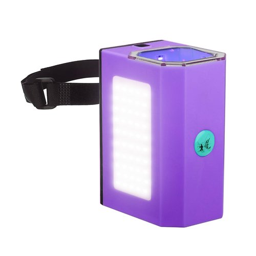 Eupheng Fishing Lure Glow UV Light UV Bait Light for Night Fishing, Jig Saltwater, Ice Fishing, Hands-Free Strap, Waterproof UV Lamp for Various Luminous Lures