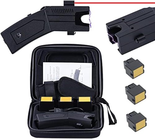 stun Gun 15ft Range with Flashlight Wrist Strap - Rechargeable Self-Defense Tool for Women, Men