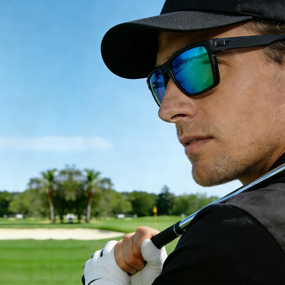 Pttlomlhj Professional Golf Sunglasses with Polarized UV400 Lenses,Lightweight Sunglasses with UV Protection for Golfer, Golf Sunglasses for Men and Women,Golf Accessories