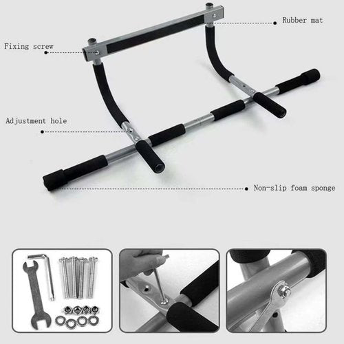 Heavy Duty Pull Up Bar for Doorway–No Screws, Multiple Grip Chin Up Bar for Home Gym Multi-Function for Push-Ups,Sit-Ups