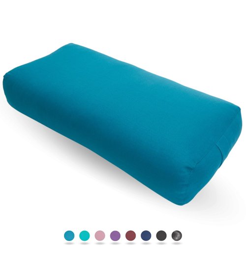 Everyday Yoga Bolster Rectangular Meditation Pillow, Super Soft & Lightweight with Carry Handle - Firm Support for Restorative Yoga, Multi-color - Peacock