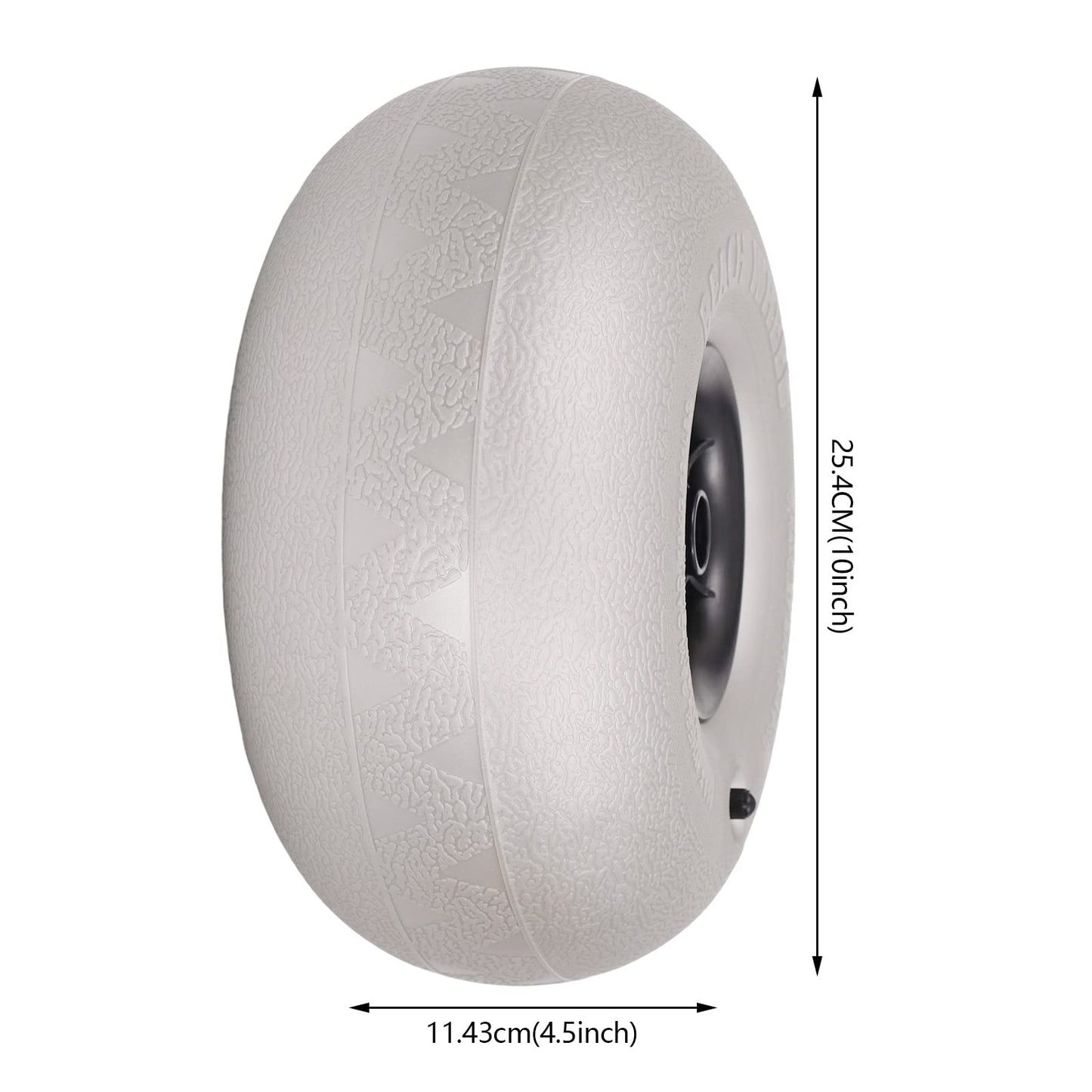 2 Pcs 10" Beach Cart Replacement Balloon Tires, Beach Wagon Wheels with Axle Hole 20mm Fits for Wheelbarrow Beach Buggy Kayak Trolley Dolly Canoe Carts Buggy