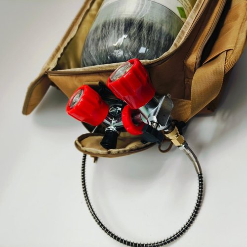 Acecare PCP Air Tank Carry Bag with Pouches Large Size Zipper Backpack for 6.8L/9L/12L Paintball Tank