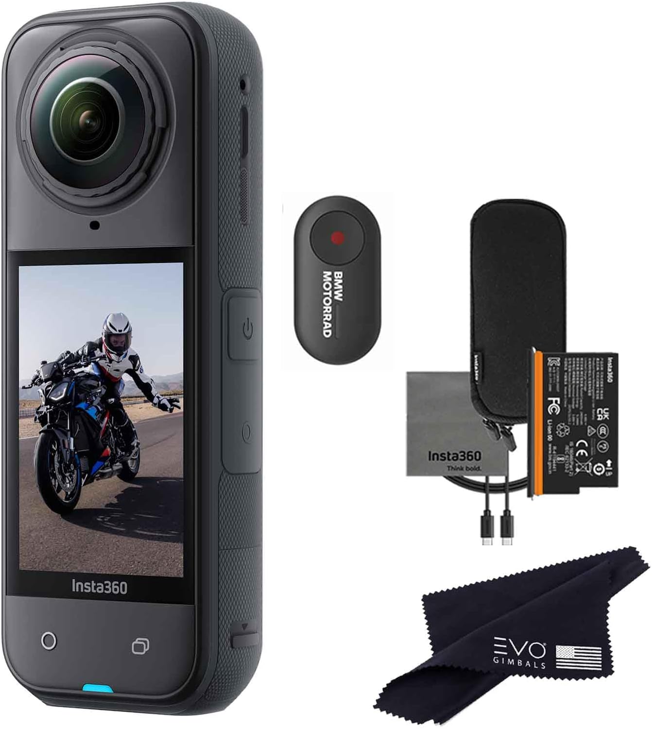 Insta360 X5 - Waterproof 360 Action Camera with 1/1.28" Sensors, 8K 360 HDR Video, 72MP Photo, 4K60fps Single-Lens, Enhanced Low Light Performance, User-Replaceable Upgraded Lenses, 2.5" Touchscreen