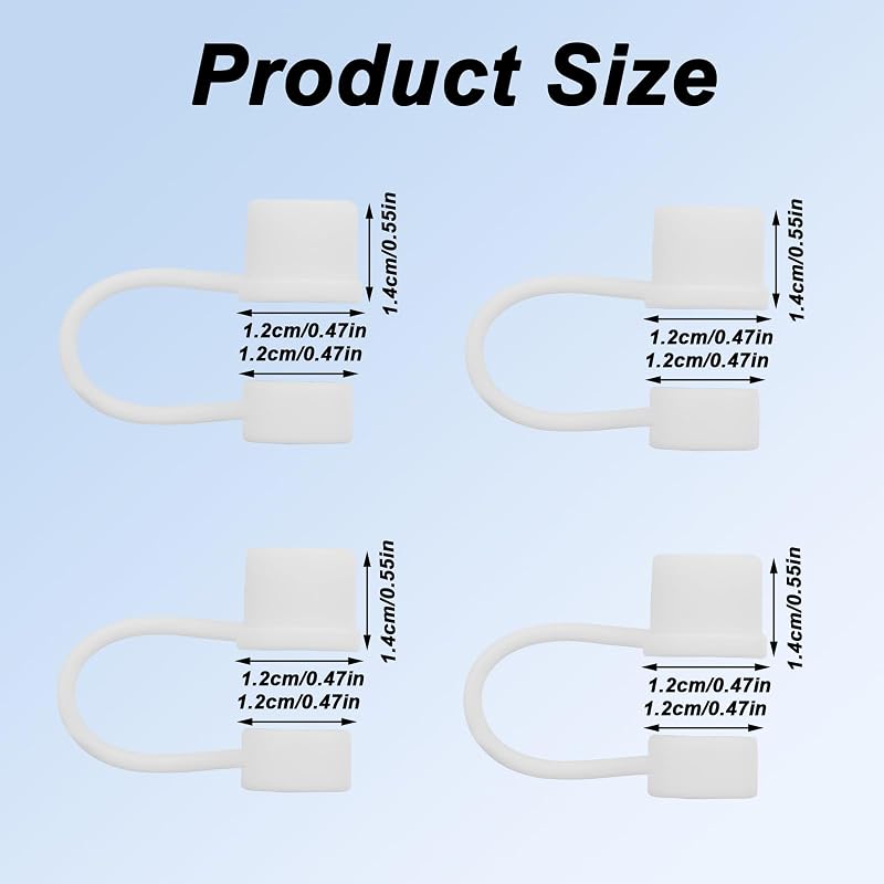 White 4-Pack Silicone Straw Tip Covers for Brumate Era 30oz/40oz Tumblers