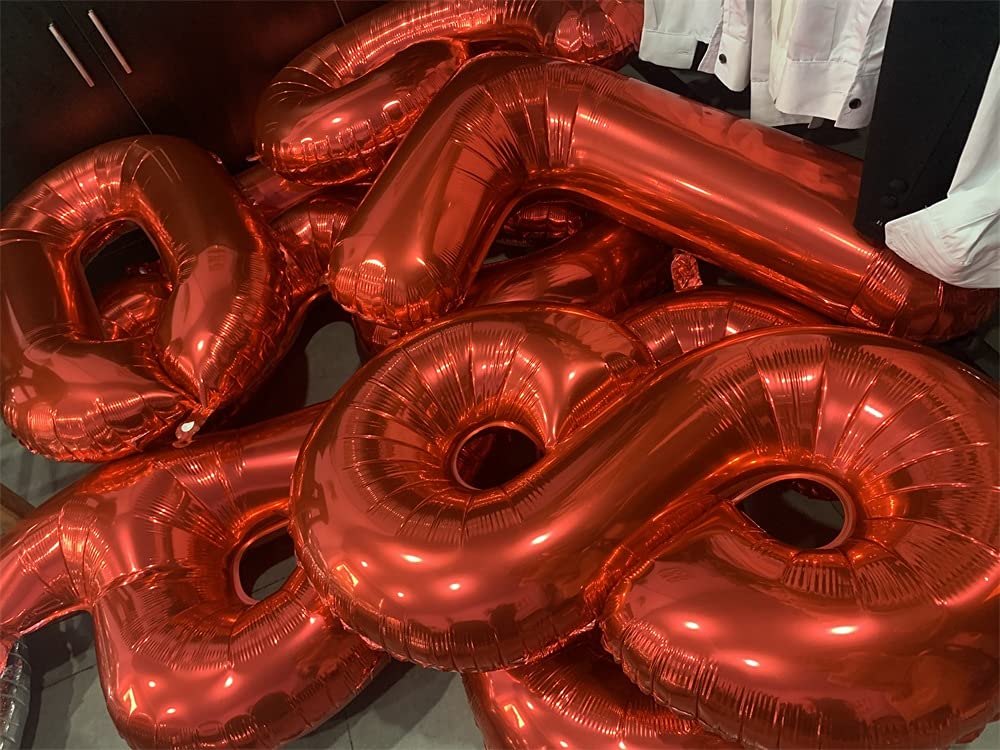 32 Inch Red Number 7 Balloons Foil Ballon Digital Birthday Party Decoration Supplies (Red Number 7 Balloon)