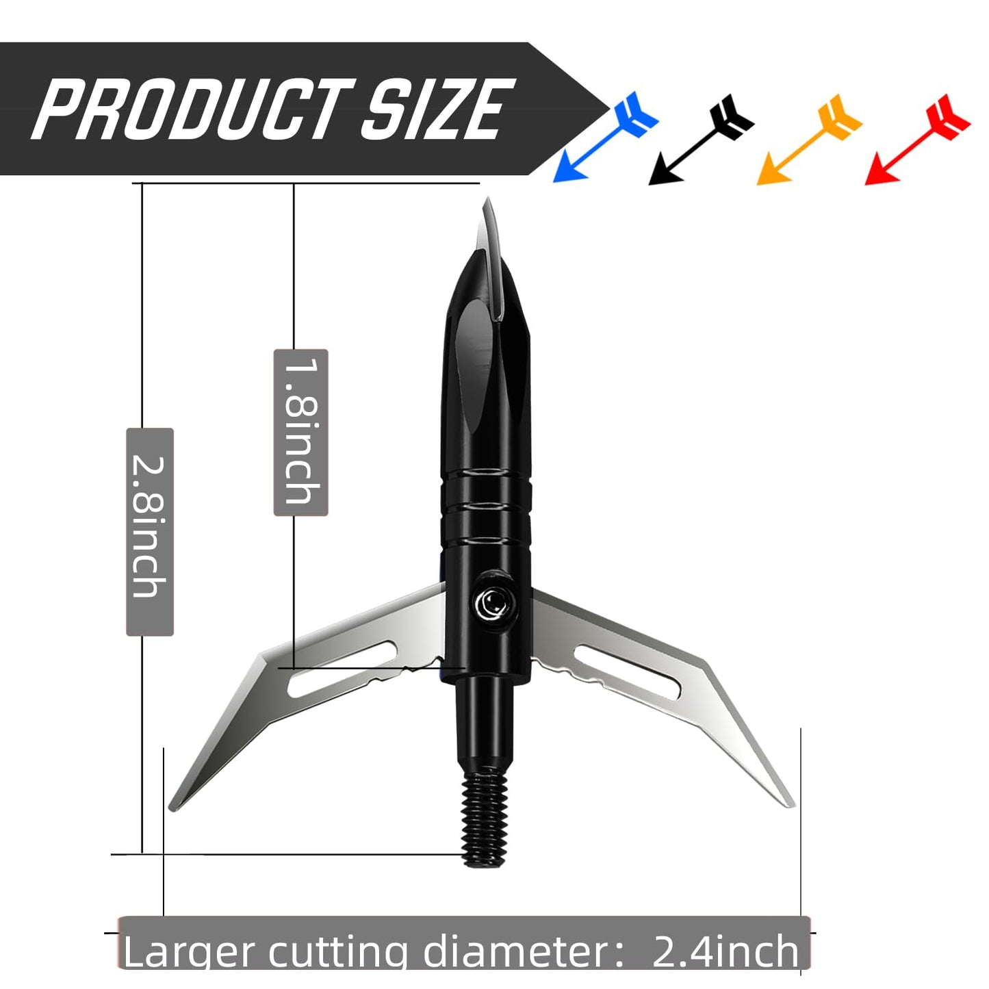 e5e10 12pcs Hunting Broadheads 100 Grain Archery Broadheads 420 Stainless Steel Higher Hardness 2-Blades + 1 pc Broadhead Case for Arrowheads