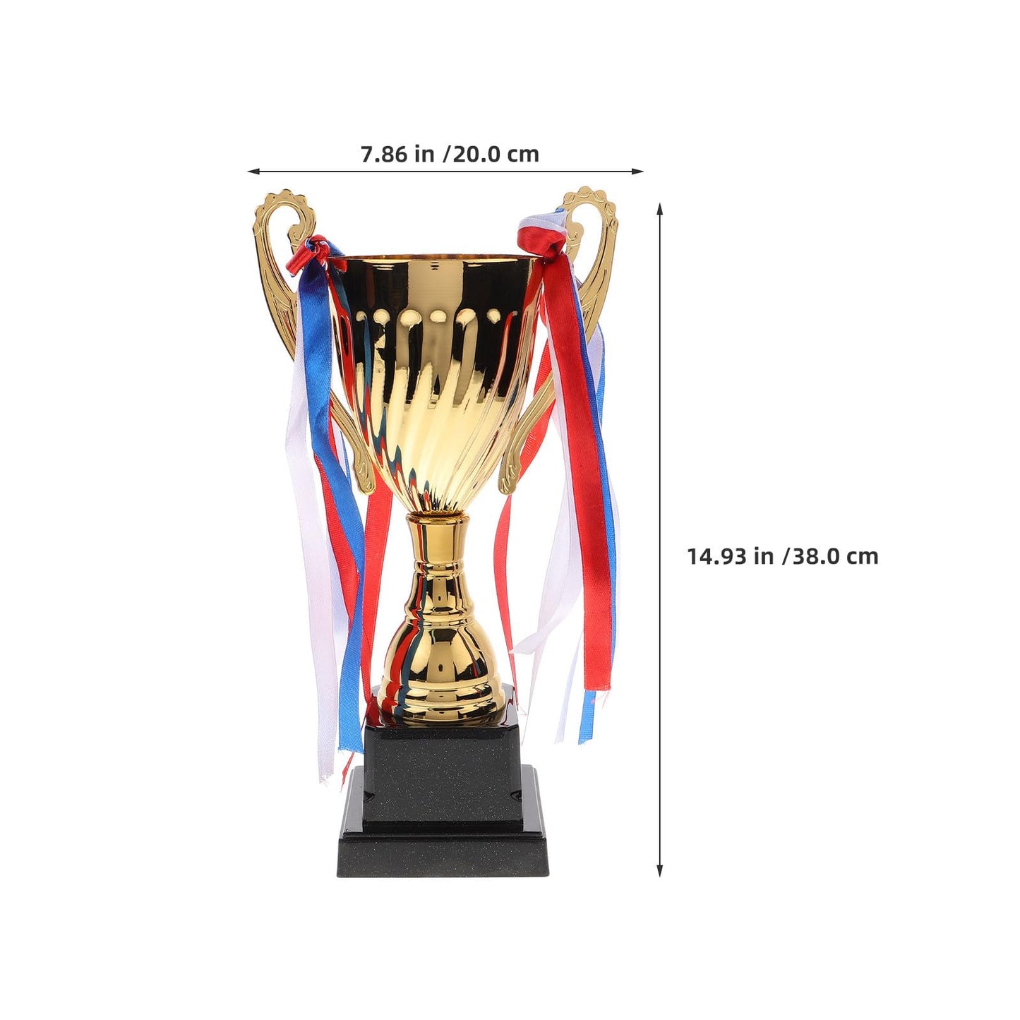 NUOBESTY Sports Competition Trophy Cup 14.96In Metal Gold Trophy for Team Sports Awards Annual Achievement Prize for Soccer Football and School Tournaments