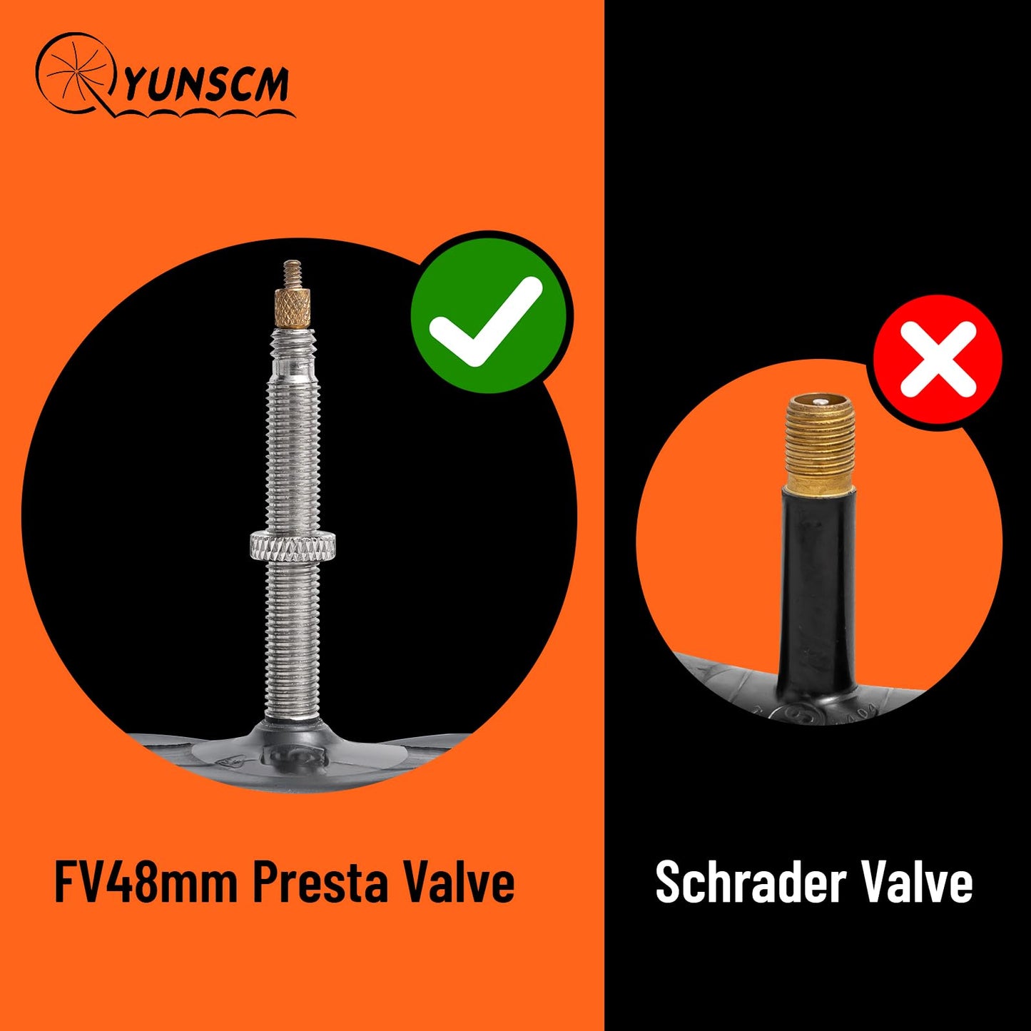 2-PCS 26'' Heavy Duty 26x1.75/1.95/2.10/2.125/2.25 Bike Tubes FV48mm Presta Valve 45/57-559 Bicycle Tubes Compatible with 26 x 1.75 26x1.95 26x2.0 26x2.10 26x2.125 26x2.20 26x2.25 Bike Tire Tubes