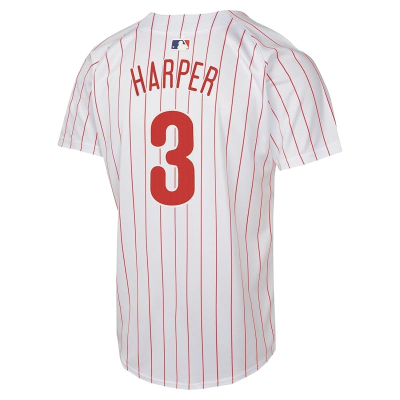 Kids MLB Jersey - White Bryce Harper Phillies 4-7 Home Player Jersey