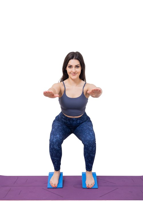 Lumia Wellness Yoga Foam Wedge Blocks, Pelvic Sacral Block, Non-Slip Bottom, Calf Raise, Squat Block, Wrist Support, Pilates