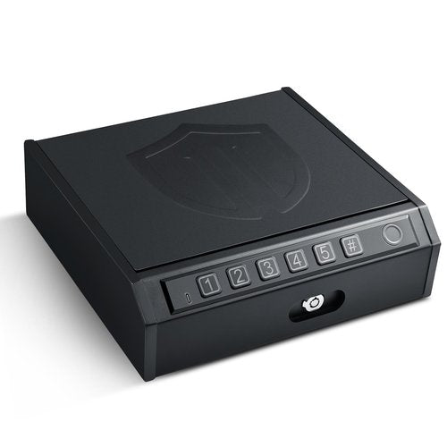 ADIMO Fingerprint Handgun Safe for Quick and Quiet Access, ADIMO Biometric Gun Lock Box with LED Light, Keypad Entry, Dual Key Backup, Ideal for Nightstand, Closet, or Desk Storage