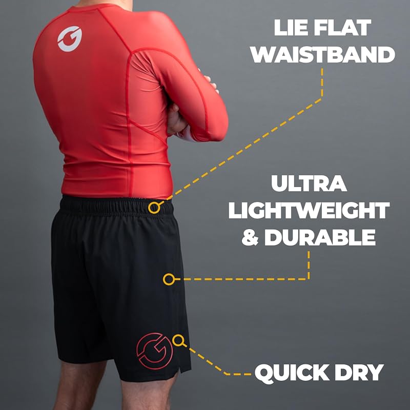 Gold BJJ Airflex Jiu Jitsu Shorts - Black, Large – MMA, No-Gi Fight Short