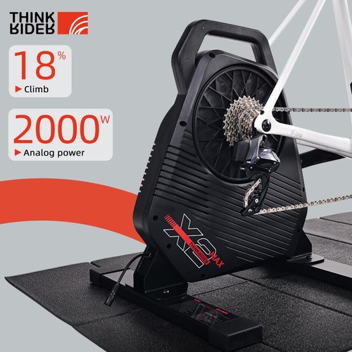 ThinkRider X2Max Smart Bike Trainer Cycle Trainer Bicycle Trainer, Quiet Portable Design for Indoor Driving, Simulates 18% Slope, ANT + & BLE