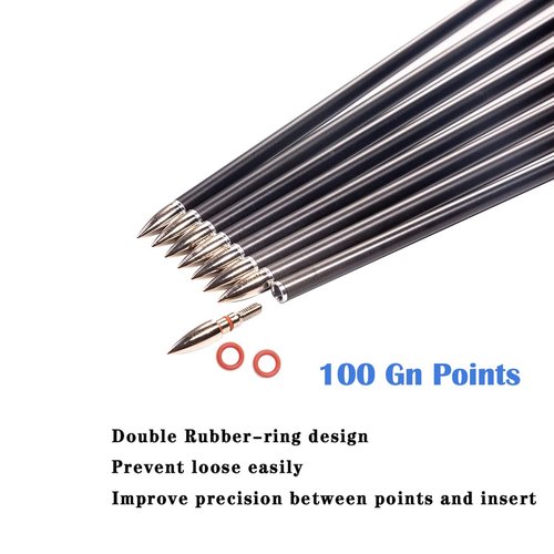 QunYing Archery Carbon Arrow 28 29 30 inch 300 340 350 400 Spine Practice Hunting Arrows for Compound Recurve Bow 12PCS-29 340 Spine