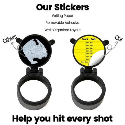 Twizz Scope DOPE Sticker Pack: Removable, Writable Adhesive Labels – 12 Pack (2 Designs, 6 Each) – Perfect for Precision & Organization! (Scope Cover Not Included)