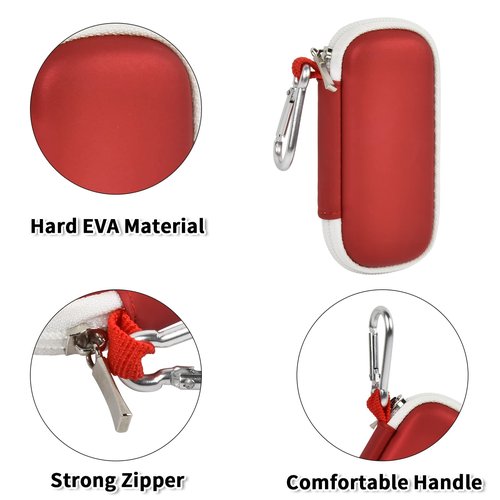 Case Compatible with KardiaMobile 6-Lead/for 1-Lead/for KardiaMobile 6L Max Personal EKG Monitor, Heart Rate Moitor Storage Holder - Red(Bag Only)