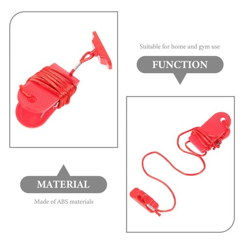 Treadmill Universal Safety Key Treadmill Magnet Lock Fitness Replacement Kit Sports Treadmill Emergency Stop for Running Machine Accessories Red