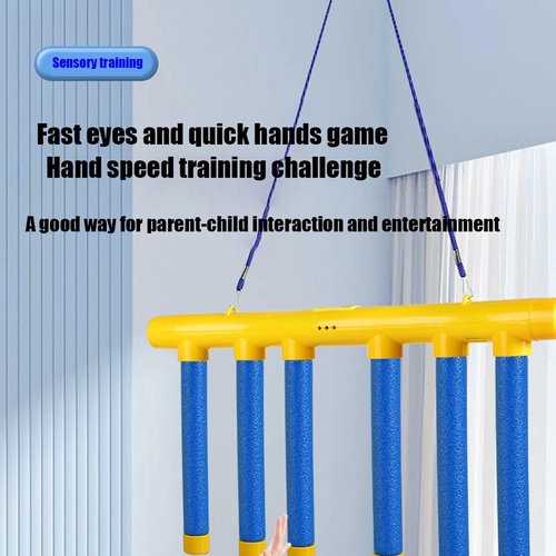 Catch The Stick Game, Upgrade Reflex Drop Sticks Challenge Game, Coordination Training Toy, Hand Eye Coordination Reaction Training Toy, Falling Catching for Kids Adults(Blue Stick,Remote Control)