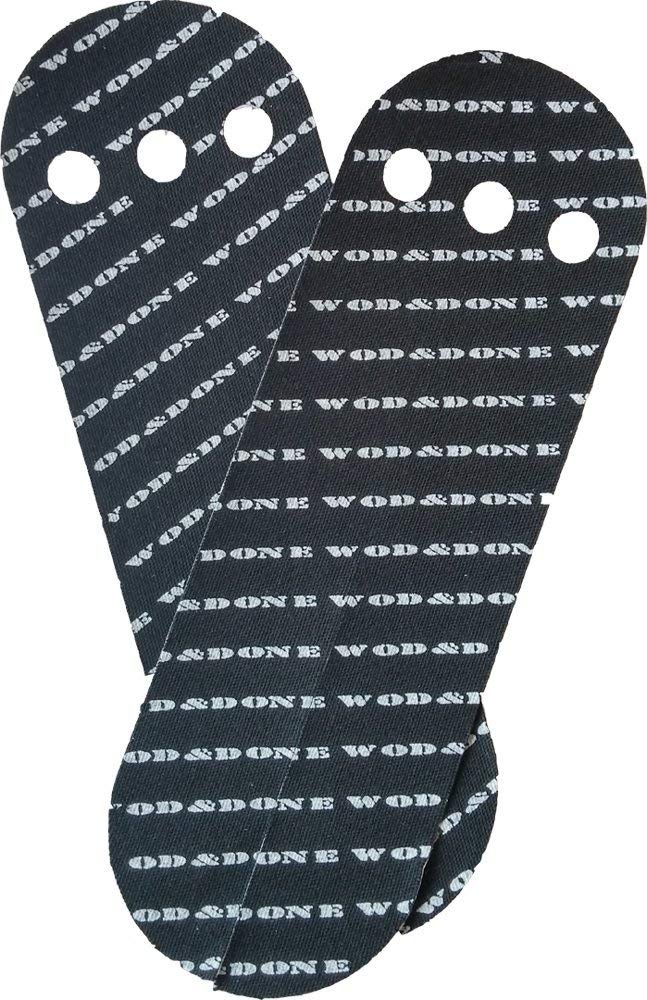 WOD&DONE Custom Hand Protection Grips for Pullups & Gymnastics - Black, 20 Pairs