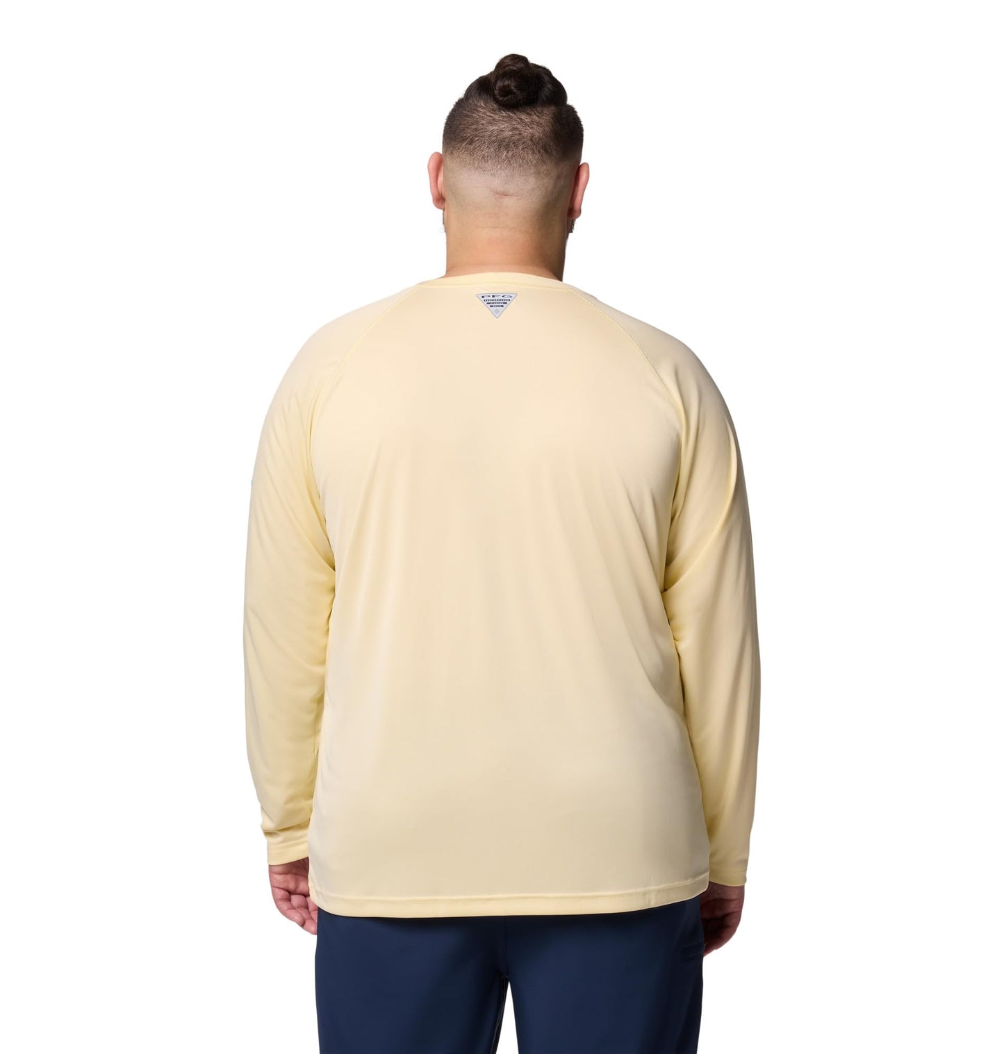 Columbia Men's PFG Terminal Tackle Long Sleeve Fishing Shirt, Lemon Wash/Blue Echo Logo, 4X