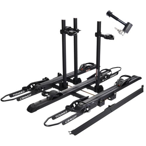 CRAVOT CyberRack S3 Ebike Rack, 300 lbs Capacity Foldable Bike Racks for Tow Hitch Heavy Electric Bike Carrier for 3 E-Bike, Up to 5-inch Fat Tire 2'' Receiver