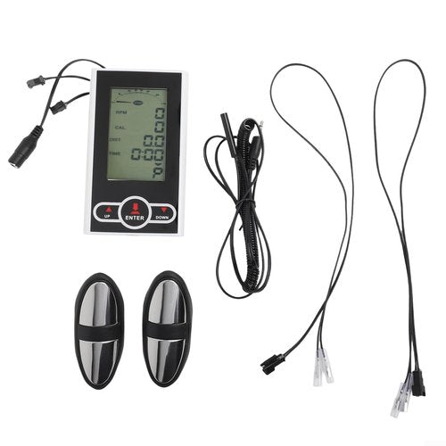 Exercise Bike Monitor, Exercise Bike Computer Indoor Monitor, Stationary Bicycle Monitor Speedometer with Heart Rate Sensor Measures Distance, Time, Speed, Calories