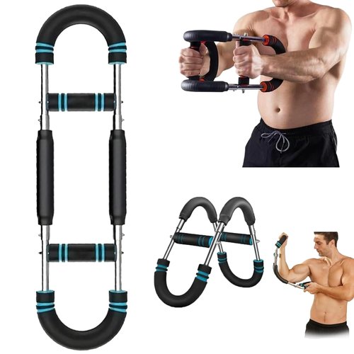 Mr Sculpt Gorilla Bar, The Gorilla Bar for Chest Workout, 2025 Upgraded 60-110lb Adjustable Twister Arm Trainer, Detachable Portable Power Twister Barbell for Home Workout Equipment (Blue)