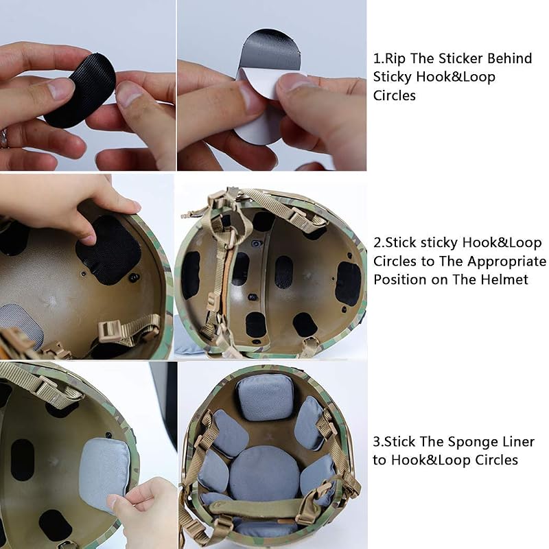 Universal Airsoft Helmet Pads - Light Gray Foam Replacement Kit for FAST/ACH/MICH Helmets