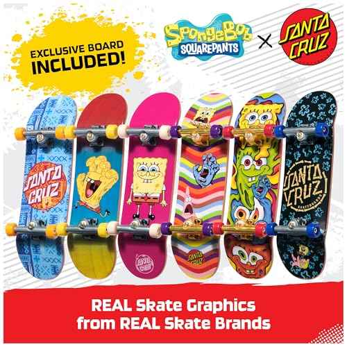 TECH DECK, Spongebob Sk8shop Fingerboard Bonus Pack, Collectible and Customizable Mini Skateboards, Kids Toys for Ages 6 and up