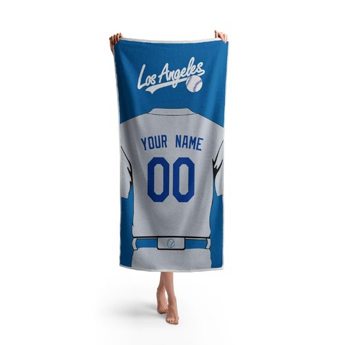 ANTKING Los Angeles Beach Towel Custom Name and Number Towel for Men Women Boy Gifts
