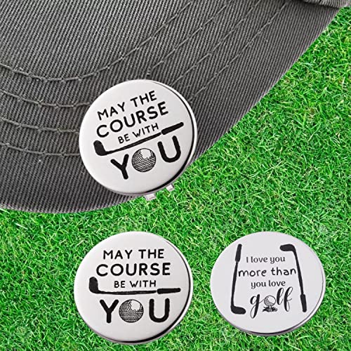 May The Course Be With You Golf Ball Marker with Magnetic Hat Clip - Funny Golf Accessories for Men & Women
