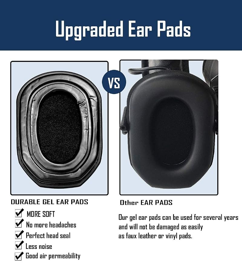 Prohear GEP03 3-Pack Gel Ear Pads for Walkers Razor Earmuffs - Upgraded Soft Replacement