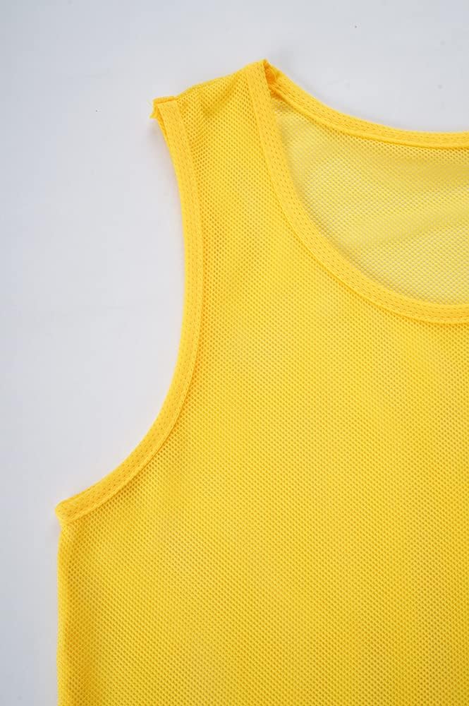 12 Pack(1-12) Numbered Jerseys/Soccer Bibs/Scrimmage Pinnies/Team Training Vest for Adult Youth Kids.
