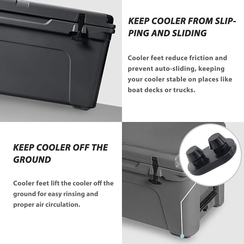 Replacement Non-Slip Rubber Feet for RTIC/YETI Coolers 45-316 Qt — 4 pcs