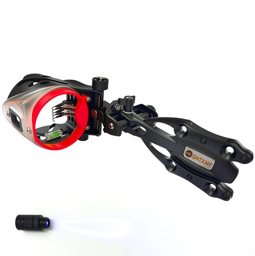 5-Pin Bow Sight for Compound Bows – Micro Adjustable Archery Sight with 0.019" Fiber Optics and Hunting Bow Sight Light.